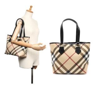 💯 Authentic Burberry Nova Check Tote Bag Shoulder Bag Handbag Purse RARE Y2K